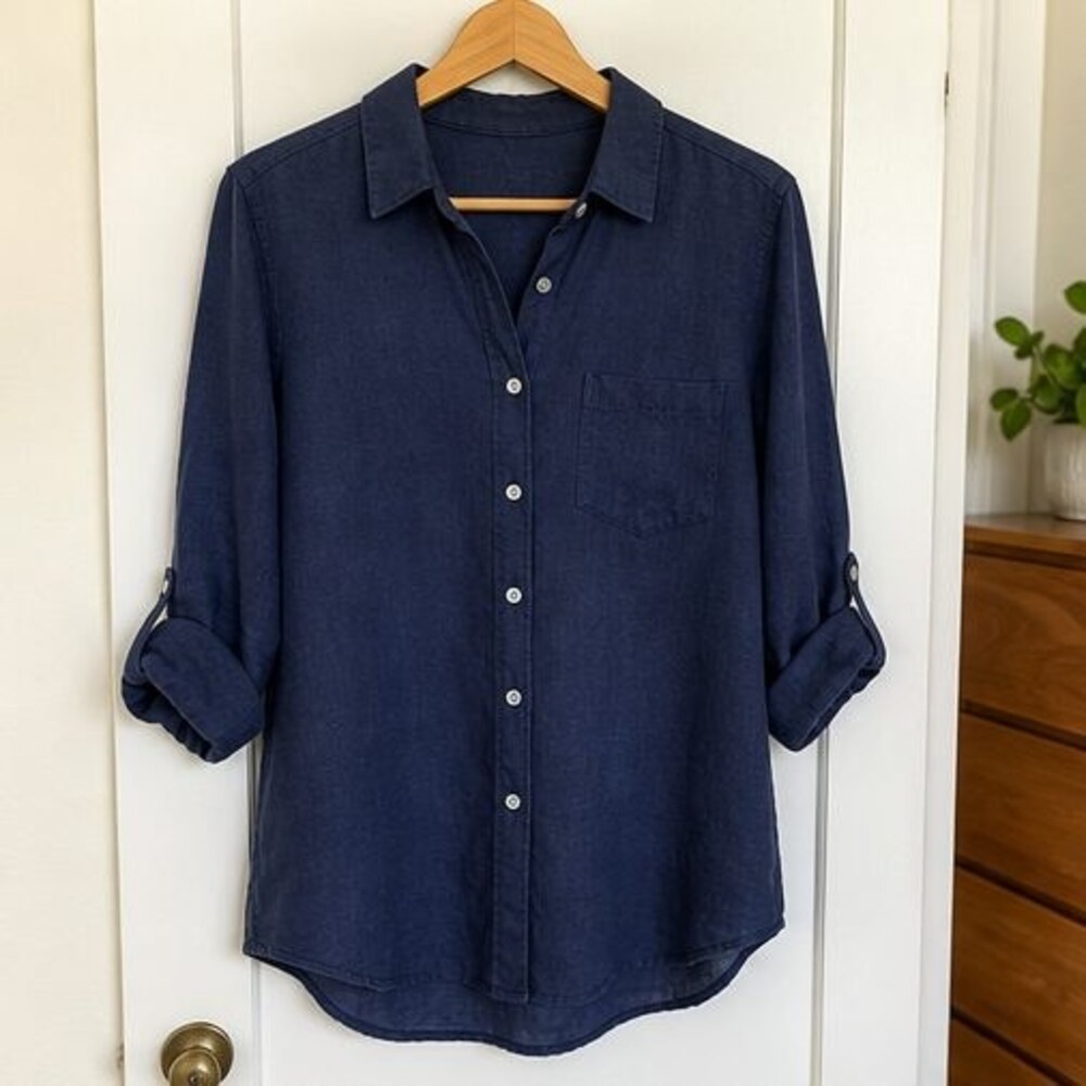 Teal Button Blouse